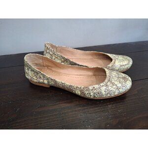 EUC Frye Carson Metallic Crackle Ballet Flats/Sz. 7M
